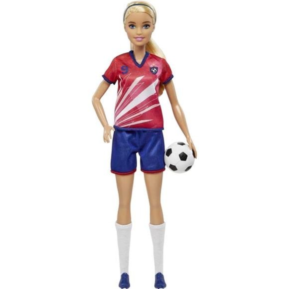 Barbie Playing Soccer Doll with Blonde Ponytail , New in Box - Picture 1 of 6